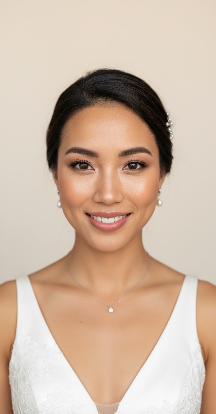 After Side Pinned Wedding Hair